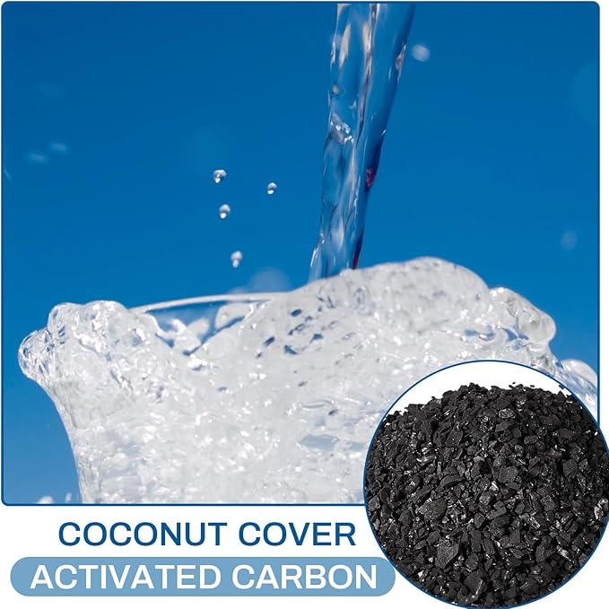 Timgle 6.6 Lbs Bulk Water Air Filter Activated Charcoal Coconut Hull Granular Activated Carbon 10-18 Mesh Water Distiller Charcoal Filters Media for Filtration