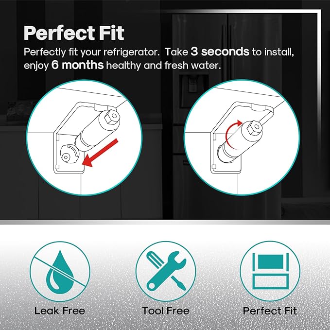 ICEPURE PLUS NSF/ANSI 53 and NSF/ANSI 42 Refrigerator Water Filter Replacement for Bosch 640565, Whirlpool WHKF-R-PLUS, EVOLFLTR10, CS-52, CS-51, CS-452, 5553629, 55866-05, 55866-06, 5586606, 3 Pack