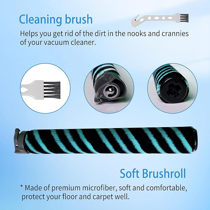 Replacement Parts Roller Brush & HEPA Filter Foam & Felt Filters Compatible with Shark Power Detect Upright AZ4000 AZ4002 AZ4002C Vacuum Cleaner - AquaVibe