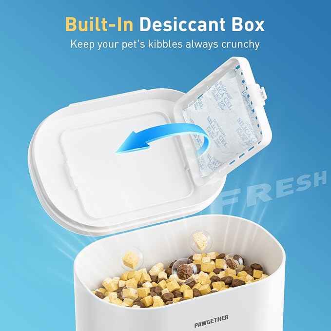 PAWGETHER® Gravity Cat Feeder, Self-Dispensing Dog Food Dispenser, Pet Food Station 1 Gallon/3.5L Capacity Automatic Pet Feeder Cat & Dog Food Bowl, Easy to Fill