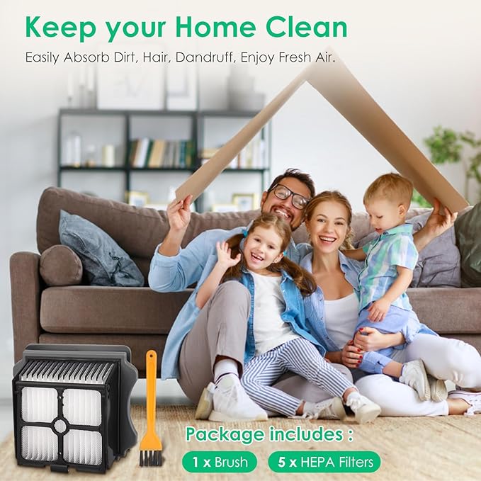 5 Pack Filter Replacement for Tineco iFloor 3, Floor ONE S3, Floor ONE S5, Floor ONE S5 Pro Cordless Wet Dry Vacuum Cleaner, Vacuum Filter Replacement, Replacement Parts for Tineco S3 - AquaVibe