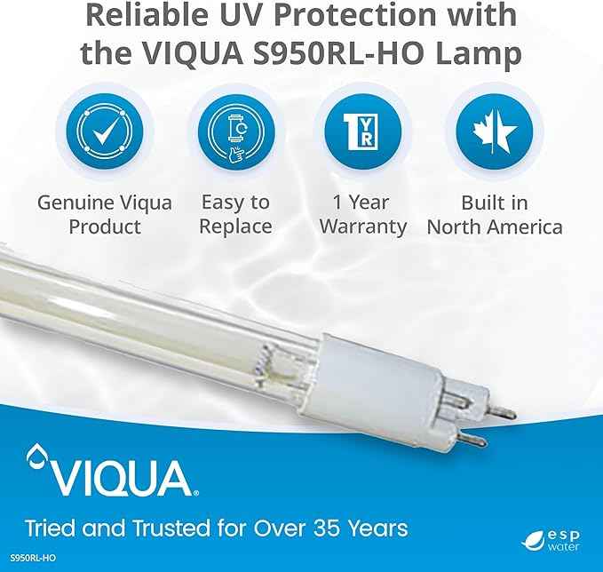 Viqua S950RL-HO High-Output UV Lamp Replacement for VP950, VP950M, SPV-950 Model Systems- UV Light Water Treatment, Genuine OEM uv Bulb Replacement