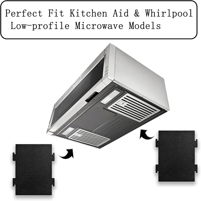 4 Pack Activated Charcoal Air Filters Compatible with Whirlpool Over-The-Range Microwaves, for Over The Range Microwave Hood Models YKMLS311, YWML55011, WML75011