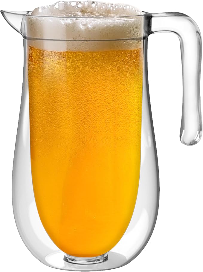Prodyne Stay Cold Double Wall Insulated 64 oz. Pitcher with Lid, BPA Free SAN
