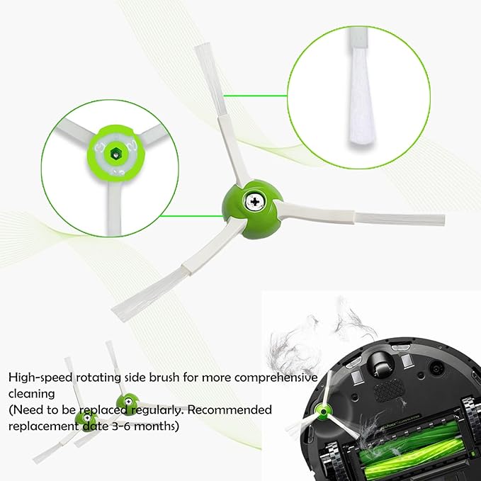 Replacement Parts accessories for iRobot Roomba e5 e6 i1 i2 i3 i3+ i4 i5 i6 i6+ i7 i7+ i8 i8+ j5 j6 j7 j8,for Roomba i e&j Series Vacuum Cleaner(2 Set Roller Brushes,10 HEPA Filters,10 Side Brushes) - AquaVibe