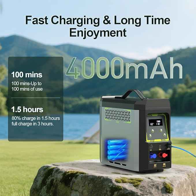 Portable Water Heater, Propane Water Heater with Shower Pump, Max 100 Mins 3s Instant Hot 20,000 BTU, 4000mAh Rechargeable Built-in Battery for Outdoor Cleaning, Camping, Hunting, Hiking