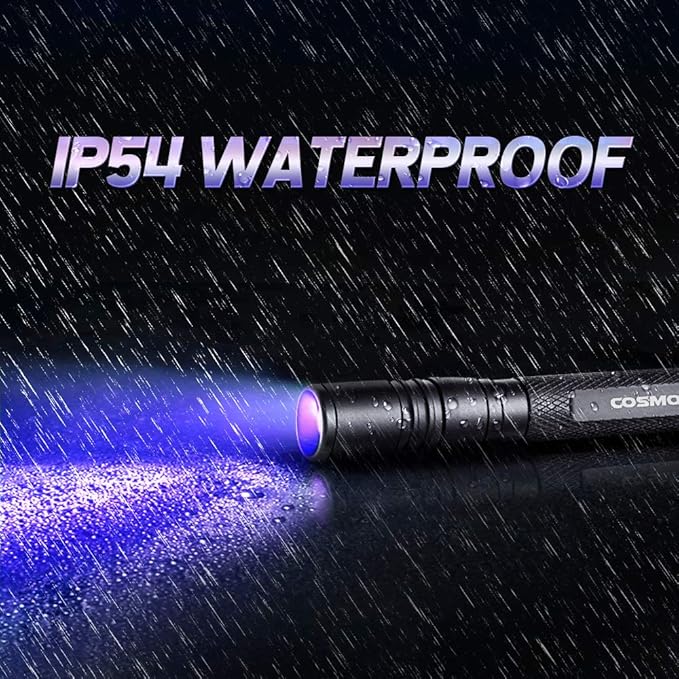 UV Flashlight Pen, LED 395nm Ultraviolet Flashlight, Zoomable Blacklight, IP54 Waterproof Detector for Pet Urine, Cat Dog Stains, Bed Bug, Household - 2 Pack