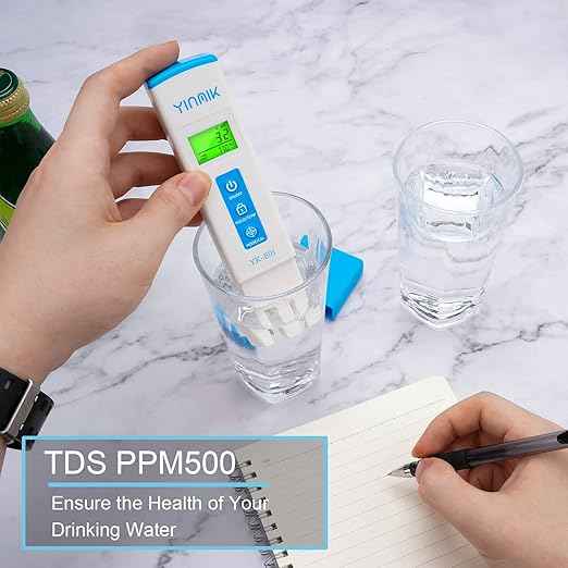 YINMIK Digital pH Meter TDS Meter Combo Accurate Measurement for pH TDS EC Temp with ATC, 2nd Generation Water Quality Tester with Horizontal Display for Hydroponic Swimming Pool Aquarium