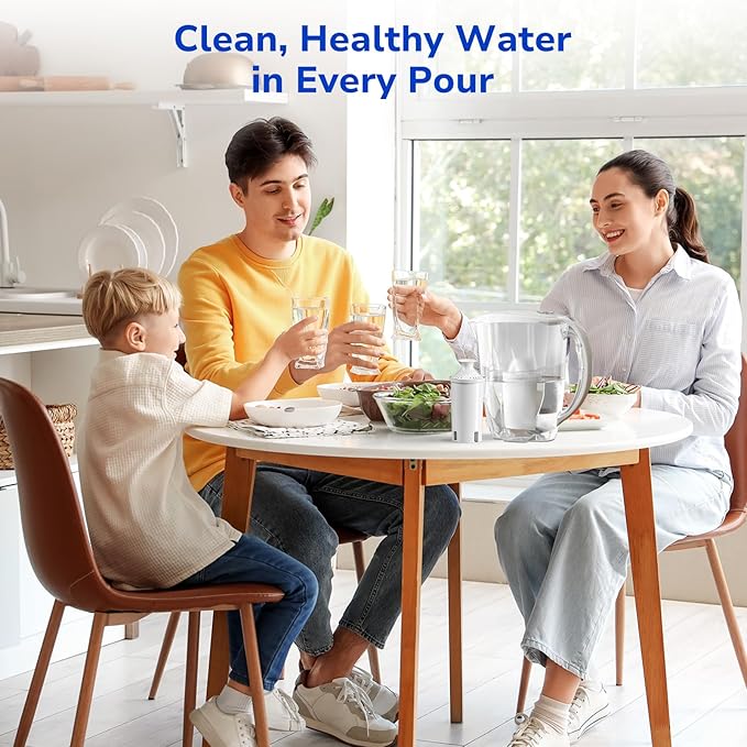 Fil-Fresh 4-Pack Water Filter Replacements for Brita Water Pitchers and Dispensers, NSF 53 Certified to Reduce Chlorine and Bad Taste, BPA free
