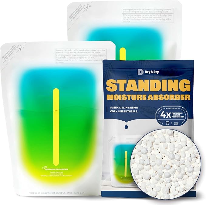 Dry & Dry [2 Packs Standing Moisture Absorbers to Control Excess Moisture for Basement, Closets, Bathrooms, Laundry Rooms - Moisture Absorbers Moisture Absorber - AquaVibe