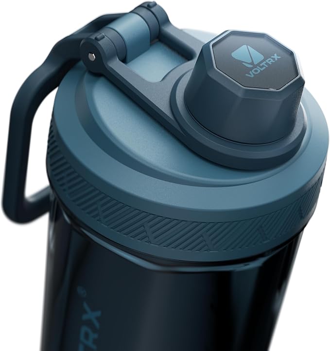 VOLTRX Shaker Bottle, Gallium USB C Rechargeable Electric Protein Shake Mixer, Shaker Cups for Protein Shakes and Meal Replacement Shakes, BPA Free, Made with Tritan, Steel Teal, 24oz