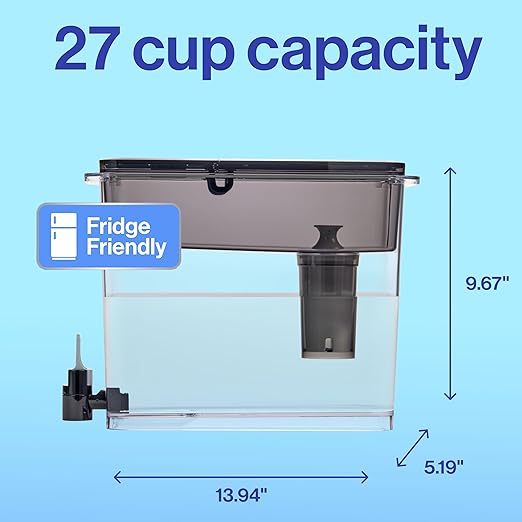 Brita UltraMax Large Water Dispenser with 1 BritaPlus Filter, 27 Cup capacity, Black (Package May Vary)