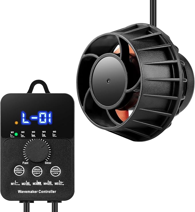 3400GPH Aquarium Wave Maker DC24V Power head with Magnetic Mounting,Wavemaker with Controller for 100-200 Gallon Fish Tanks - AquaVibe