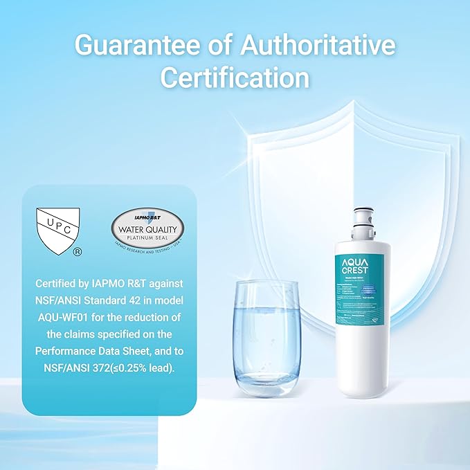 AQUA CREST 3US-AF01 Under Sink Water Filter, Replacement for Standard Filtrete® 3US-AF01, 3US-AS01, Aqua-Pure AP Easy C-CS-FF, WHCF-SRC, WHCF-SUFC, WHCF-SUF, NSF/ANSI 42 Certified, 3 Packs