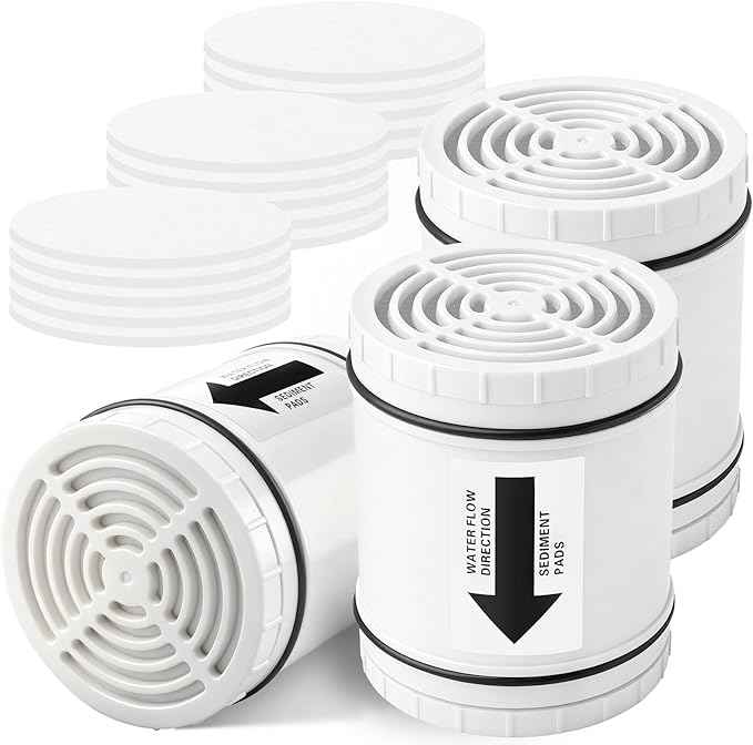 DerBlue 3PCS Multi Stage Shower Head Filter Replacement Compatible with AquaBliss Filtered Showerhead SF400 & SF500-48x，Hard Water,Remove Chlorine and Other Impurities,Extremely Easy to Replace