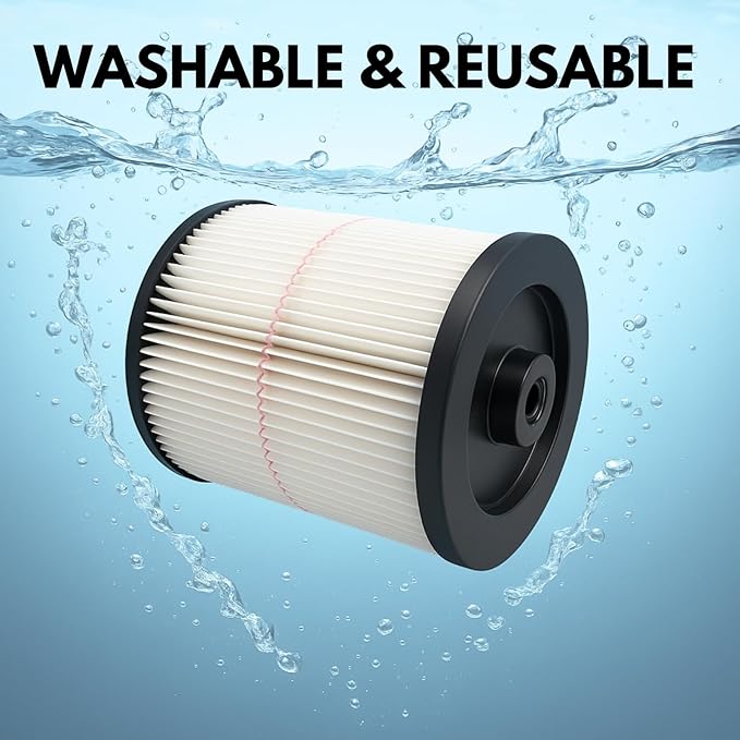 Nispira 9-17816 17816 Red Stripe Replacement HEPA Filter for Craftsman Craftsman Shop Vac Wet/Dry Vacuum 5/6/8/12/16/32 Gallon Larger, 2 Pack - AquaVibe