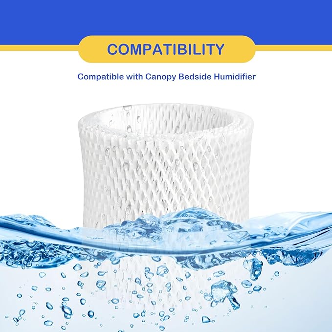 Humidifier Wicking Replacement Filter Compatible with Canopy Bedside and Nursery Humidifier, Wood Pulp & Paper Filter, 3 Pack Filters