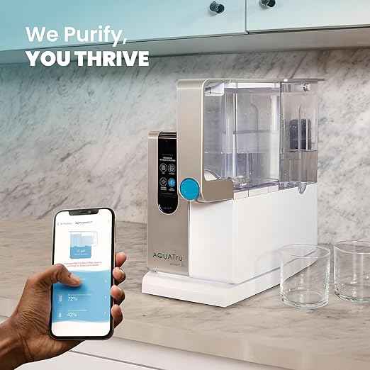AquaTru Classic Smart Alkaline Countertop Water Purifier | App-Connected 4-Stage RO System Removes Forever Chemicals, Lead & Fluoride | Adds Healthy Minerals | No Plumbing