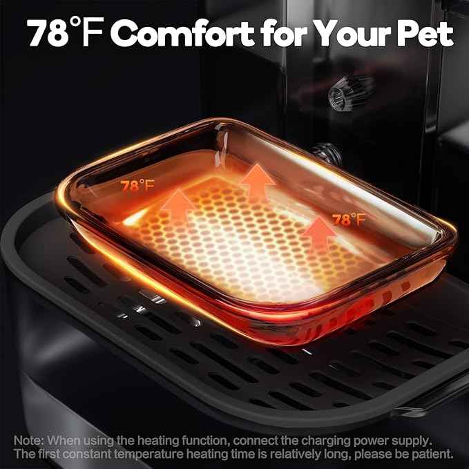 Cat Water Fountain with Heating, No Filters, Wastewater Separation, Ceramic Bowl Preventing Black Chin, 4.5L Automatic Wireless Water Dispenser for Cats and Small Dogs