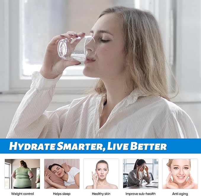 Hydrogen Water Bottle Generator - 6000PPB High Concentration, SPE PEM Tech, Portable 9Oz Hydrogen Water Ionizer, Rechargeable Rapid Hydrogen Boost, Travel Friendly with Bottle Adapter, Black