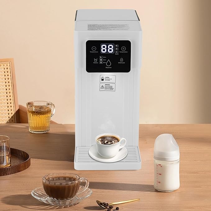 Instant Hot Water Filter Dispenser, 3L Electric Kettles Hot Water Dispenser, Instant Heating in 3 Seconds, Adjustable Temp & Water Volume, Smart Touch Screen