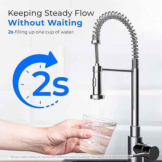 Waterdrop DST Under Sink Water Filter System, Under Sink Water Filtration System, NSF Certified Elements, Reduce Chlorine, PFOA/PFOS, Bad Taste & Odor, Silver Ions Enhanced Filtration, Stainless Steel - AquaVibe