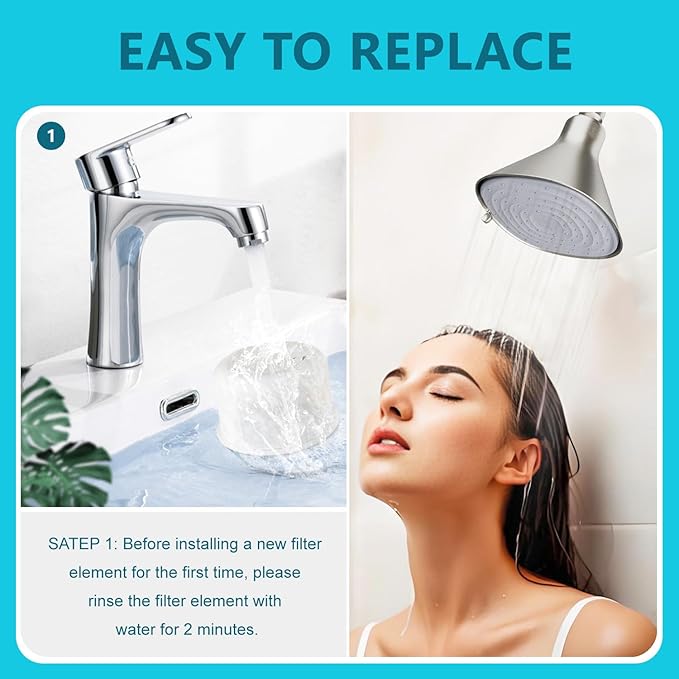 Shower Head Filter Replacement Cartridge Compatible with All Canopy Handheld & Fixed Filtered Shower Head, Shower Filter For Hard Water, 4Pack
