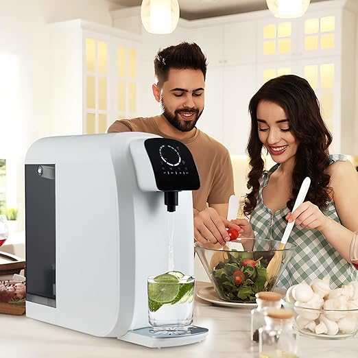 COSTWAY Countertop Reverse Osmosis Water Filter, 5-Stage RO + PPC Water Filtration System with UV Light Treatment, 4:1 Pure to Drain Portable Purifier for Home Kitchen, No Installation Required