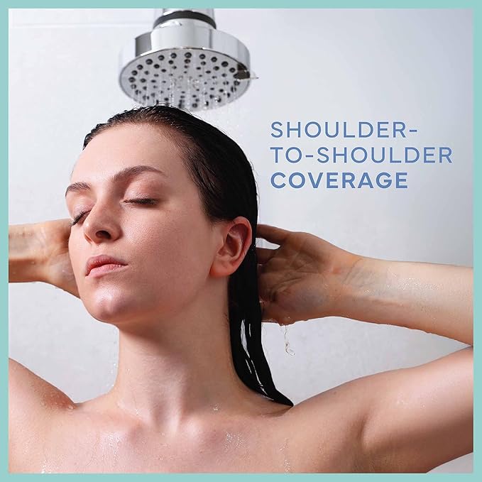 SEVENTY 4-Setting Filtered Shower Head with Shower Filter in Brushed Nickel – Helps Reduce Chlorine and Impurities for Healthier Hair, Skin and Scalp, Easy to Install (Model 12156)