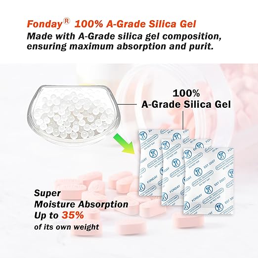 5Gram 40Packets Fonday Food Grade Silica Gel Packs Desiccants Moisture Absorbers Desiccants Packets Dehumidifier Packs
