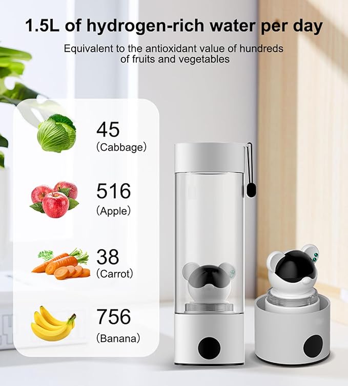 Hydrogen Water Bottle 2024, 2000-5000ppb High Concentration, Portable Hydrogen Water Ionizer, New PEM SPE Technology, Ideal for Exercise, Office, Travel, Health, Gift