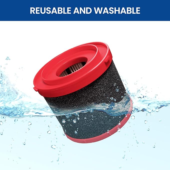 2 Pack 49-90-1900 Replacement HEPA Filter Compatible with Milwaukee Cordless M18 Vacuum 0780-20 0880-20, with 6 Foam Sleeve Filters 1 Brush - AquaVibe