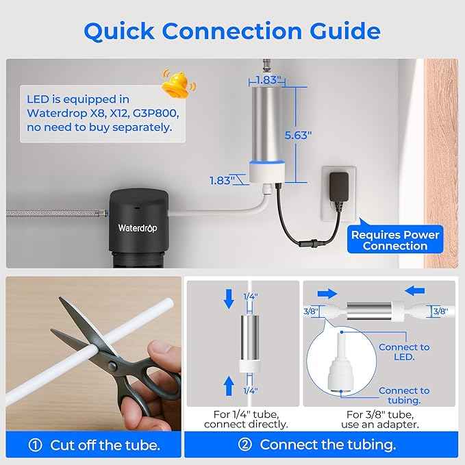 Waterdrop LED UV͎ Ultrąviolët Water Filter for Under Sink Water Filter System and Reverse Osmosis System, Reduce up to 99.9% of Baçtёria, Mercury-Free, FCC Certified, Stainless Steel, 50 Year Life Tim - AquaVibe