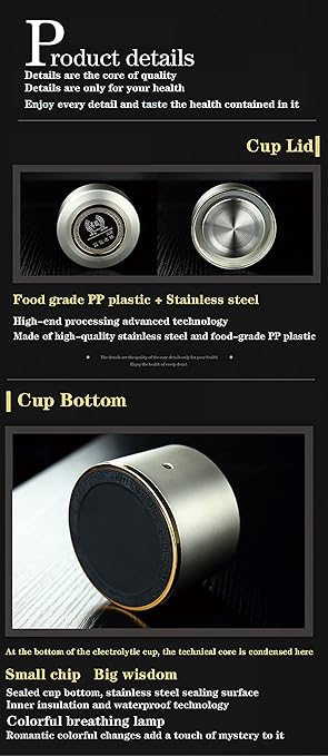 Portable Hydrogen-Rich Water Cup, Anti-Oxidation and Anti-Aging USB Rechargeable ion Water Generator, for Home Travel (700-900ppb/400ml)(Color:White)