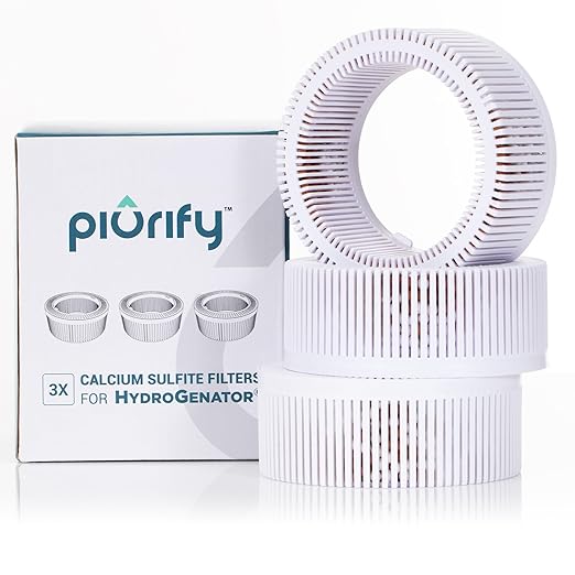 3-Pack Calcium-Sulfite Filters for Water Hydrogen Pitcher, Removes Chlorine from Drinking Water, Replacement Fitlers for Hydrogen Water Machine, BPA-Free Material