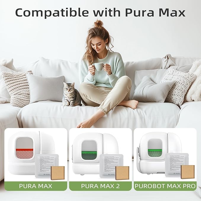 Smelling Fresh with N50 Odor Eliminator Exclusive for Pura Max Automatic Self-Cleaning Cat Litter Box - Cat Toilet Odor Control, Deodorant Aromatherapy Paste (3 Pack) - AquaVibe