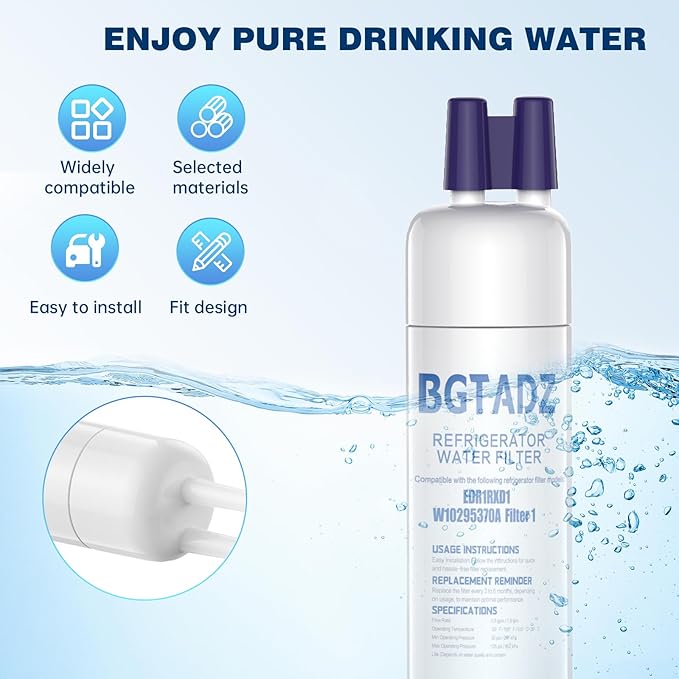 Water filter for WRS315SDHZ02, WRS325FDAM04, WRS571CIHZ01, WRS555SIHZ06, WRS325FDAW04, WSF26C3EXF01, WRS325SDHZ00 Replacement-3PK Vivena