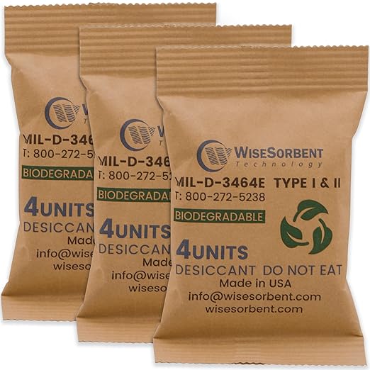 Kraft Clay Desiccants Packs for Safe, 132 Gram 3 Packs Dehumidifier for Gun Safe, 4 Unit Military Grade Moisture Absorbers, Conforms to MIL-D-3464E Type I & II Absorbents