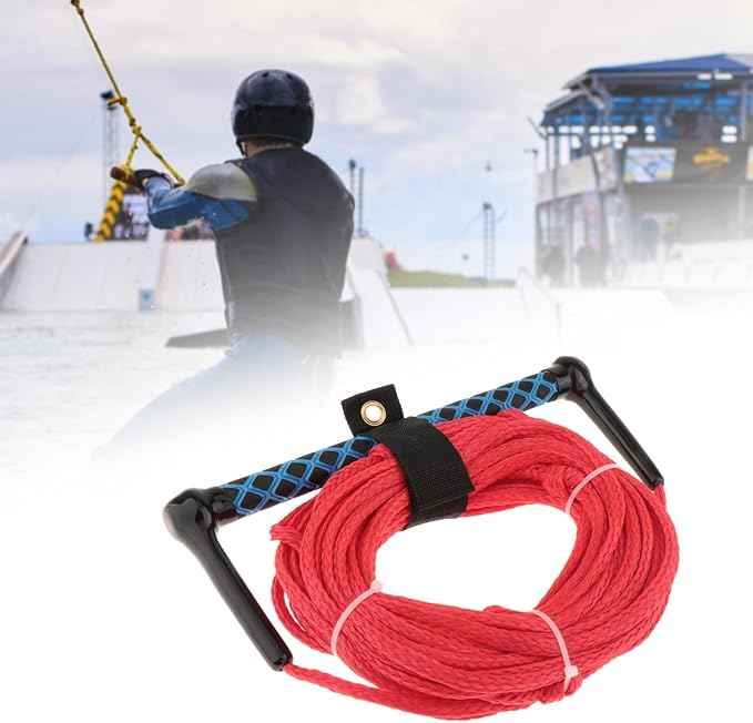 Water Ski Rope, Wakeboard Surfing Tow Rope with Handle Grip, Multifunctional Wake 23M for Water Skis Wakeboard Accs