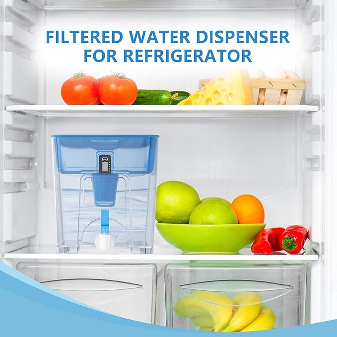 Heyaxa Water Filter Dispenser for Tap and Drinking Water with 1 Filter, 40-Cup Capacity 200-Gallon Long-Life, BPA Free,Removes Fluoride, Chlorine, Lead, Forever Chemicals