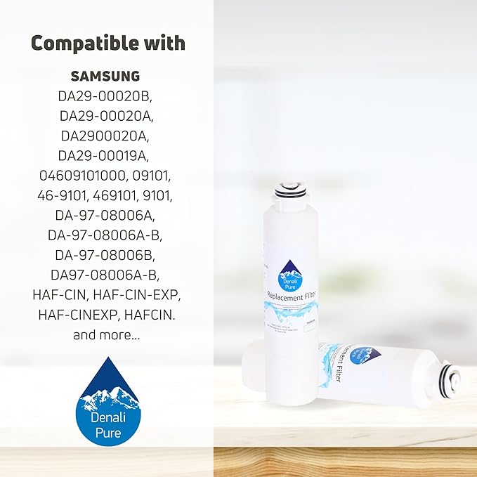 Replacement for Samsung RF263TEAESR Refrigerator Water Filter - Compatible with Samsung DA29-00020B, DA29-00020A, HAF-CIN Fridge Water Filter Cartridge