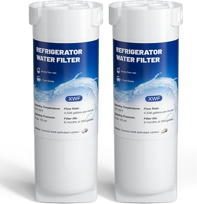 XWF Water Filter Replacement Compatible with GE XWF Water Filter,（Not XWFE), fit for WR17X30702 GBE21,Pack of 2,By YPMQY - AquaVibe