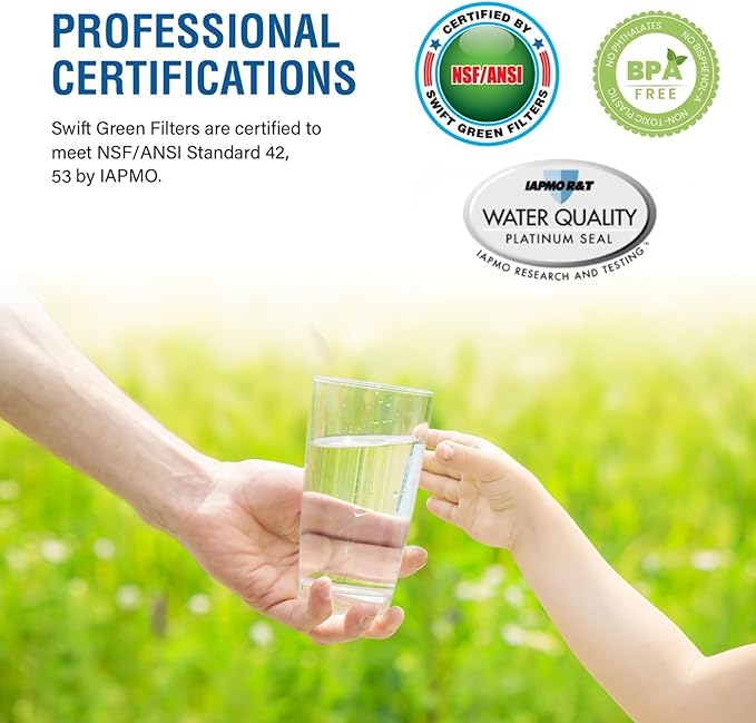 Swift Green Filters SGF-M9 Replacement water filter for UKF8001,EDR4RXD1,FILTER 4,EFF-6007A,46-9005,46-9006,CLCH101, 1, White, 1 Pack