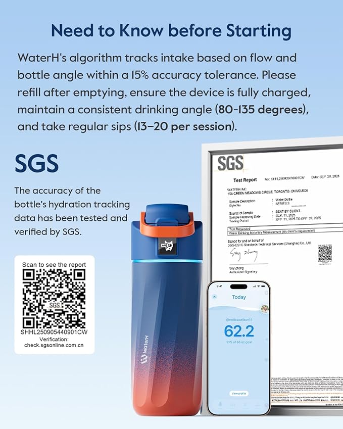 BOOST Smart Water Bottle with Reminder & Tracker, 16oz Kids Water Bottle for School, DIY Refrigerator Magnets, BPA-Free Vacuum Insulated Stainless Steel, Ideal Gift for Christmas, New Year