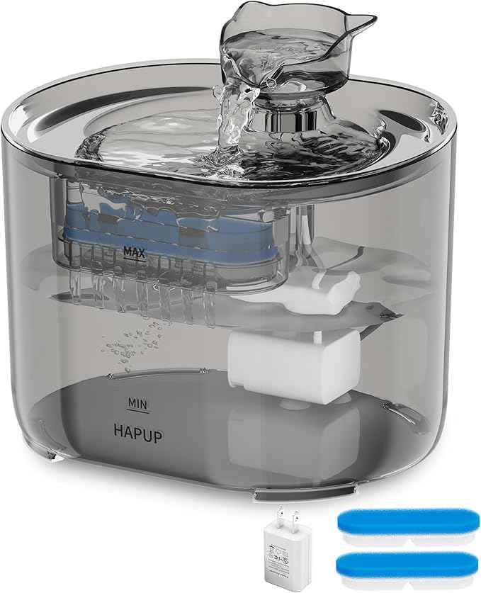 Cat Fountain Kitty Spout Cat Water Fountain for Cats Inside 2.2L/73Oz Automatic Pet Water Fountain Quiet Cat Fountains for Drinking Water Fountains for Cats Indoor Filters Included