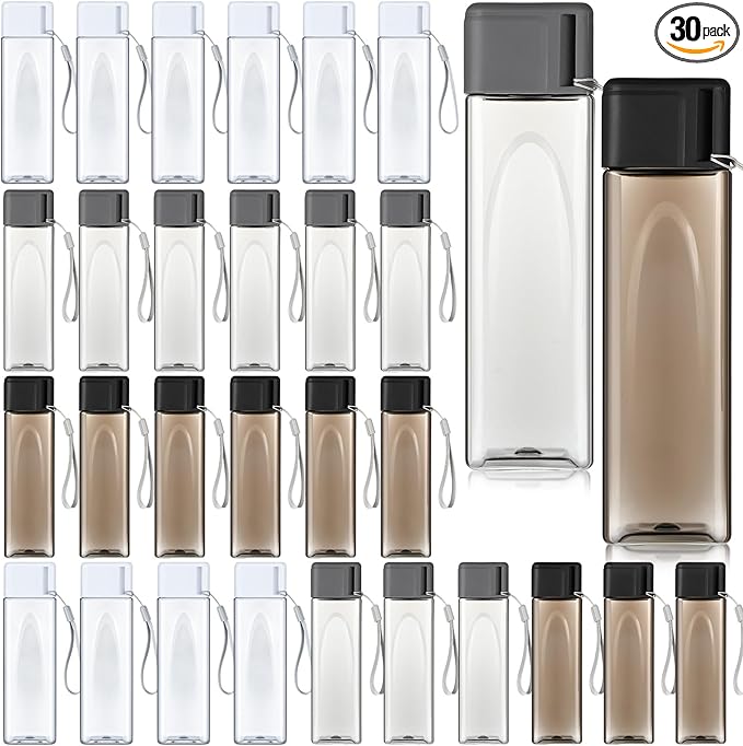 Mifoci 30 Pcs Water Bottle Bulk 17 oz Plastic Sports Water Bottles for Kids Adults Reusable Leak Proof Portable Drink Container Large for School Classroom Travel Camping Fitness Office(Stylish Color)