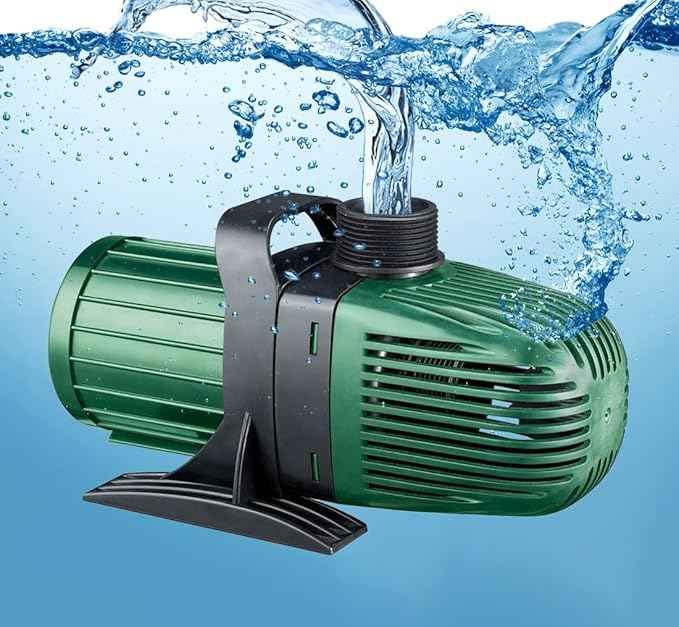 Fish Mate 2300 Submersible Pond Pump with Fountain Kit – Energy Efficient Water Pump for Ponds, Waterfalls & Water Features, Anti Clog Design for Filtration Systems