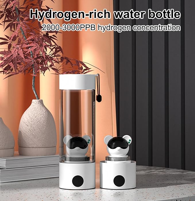 2000-5000PPB Intelligent Hydrogen Rich Water Mug, 280ml Super Saturated Hydrogen-Rich Water Cup, Electrolysis Hydrogen Water Bottle, Suitable for Various Place
