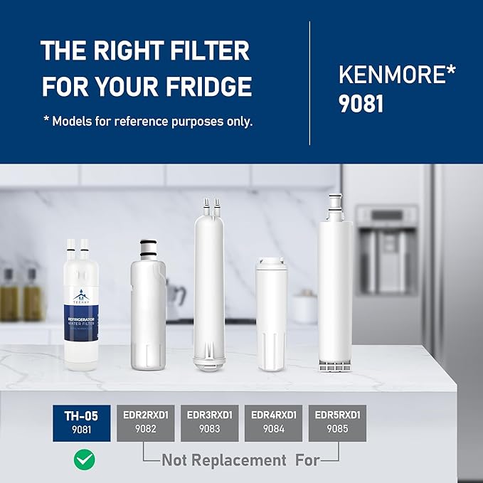 9081 Water Filter Replacement, Compatible with P5WB2L, P4RFWB, P4RFKB2, Kenmore 9930, 46-9930, 9081, 46-9081, 9930P, 469930, 04609930000 (3 Pack) - AquaVibe