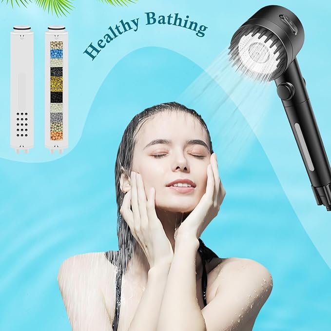 4-Pack Replacement Shower Filter Cartridge Compatible with Vatex Handheld Shower Head,Water Softener Filter for Hard Water Reduce Chlorine and Harmful Substances